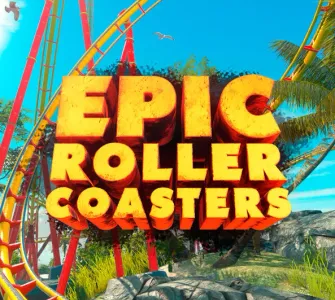Het VR-spel Epic Roller Coasters met een achtbaan