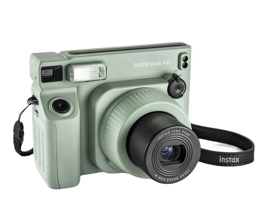Fujifilm Instax Wide 400 polaroid camera met koord
